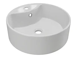 Vente-unique Meuble de salle de bain suspendu avec vasque ronde - Coloris naturel - 100 cm - PURNAL* Meuble Vasque