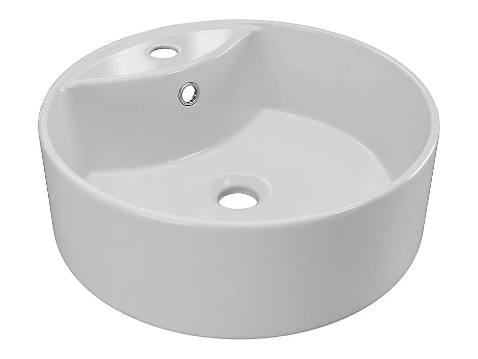 Vente-unique Meuble de salle de bain suspendu avec vasque ronde - Coloris naturel - 100 cm - PURNAL* Meuble Vasque