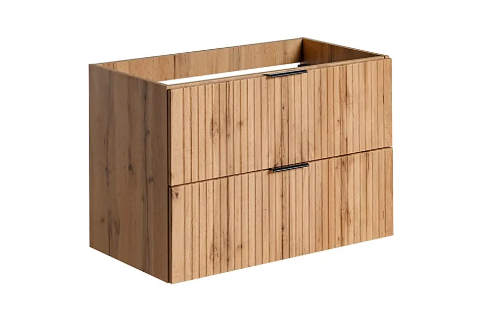 Furnidea Meuble de salle de bain suspendu sous lavabo ADEL CHÊNE 80 cm* Meuble Sous Lavabo