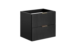 Furnidea Meuble de salle de bain suspendu sous lavabo ADEL NOIR 60 cm