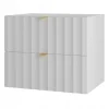Furnidea Meuble de salle de bain sous vasque suspendu ARCOS blanc 60 cm façades rainurées