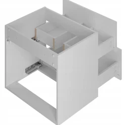 Furnidea Meuble de salle de bain sous vasque suspendu ARCOS blanc 60 cm façades rainurées