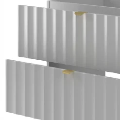 Furnidea Meuble de salle de bain sous vasque suspendu ARCOS blanc 60 cm façades rainurées