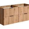 Furnidea Meuble de salle de bain suspendu sous double vasque ADEL CHÊNE 120 cm
