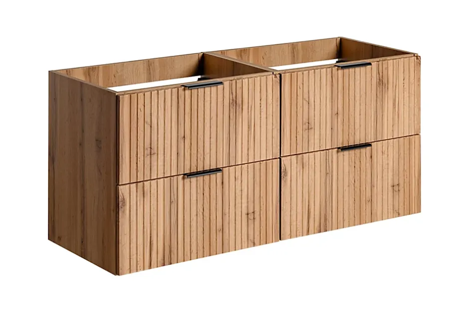Furnidea Meuble de salle de bain suspendu sous double vasque ADEL CHÊNE 120 cm