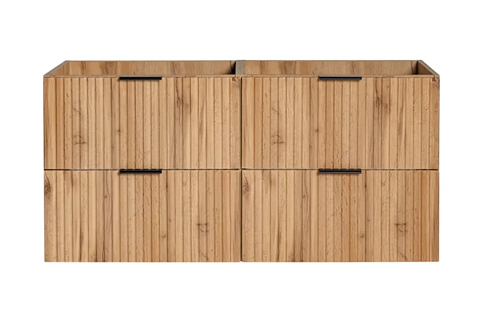 Furnidea Meuble de salle de bain suspendu sous double vasque ADEL CHÊNE 120 cm