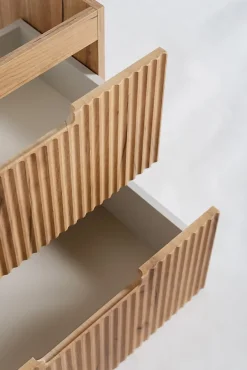 Furnidea Meuble de salle de bain suspendu sous vasque VENA chêne 60 cm