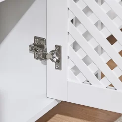 Sobuy Meuble de Salle de Bain sous Lavabo 2 Portes avec Niche et Étagère Réglable en MDF Blanc* Meuble Sous Lavabo