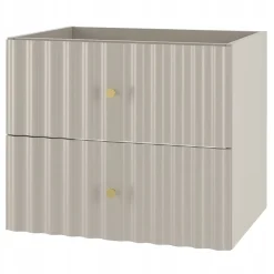 Furnidea Meuble de salle de bain sous vasque suspendu AQUA cachemire 60 cm façades rainurées