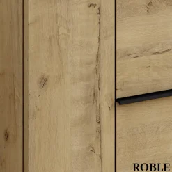 Cosyneo Meuble de salle de bain sans miroir avec vasque à poser ronde KING - Roble (chêne clair) - 80cm