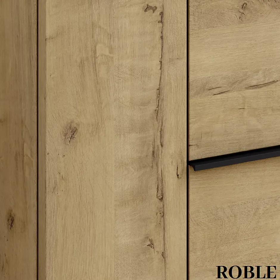 Cosyneo Meuble de salle de bain sans miroir avec vasque à poser ronde KING - Roble (chêne clair) - 80cm