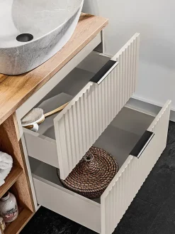 Furnidea Meuble de salle de bain suspendu sous lavabo ADEL CACHEMIRE 60 cm