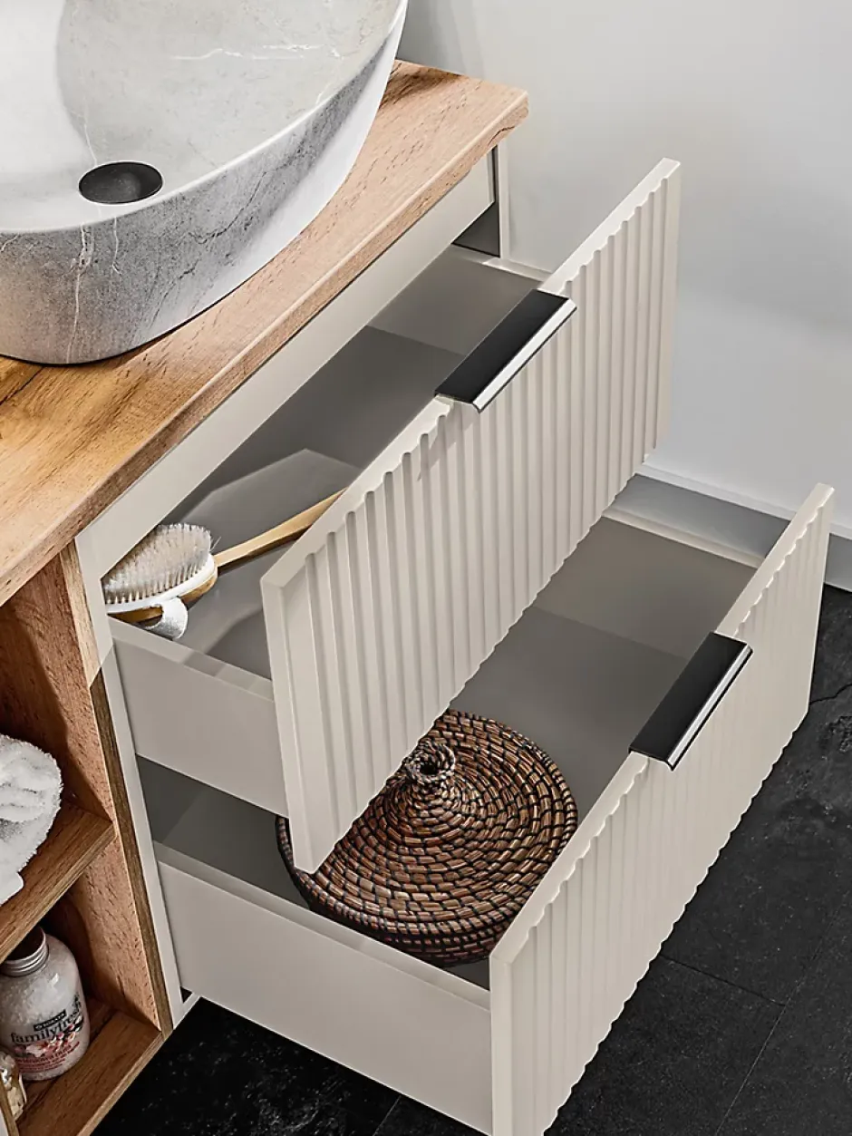 Furnidea Meuble de salle de bain suspendu sous lavabo ADEL CACHEMIRE 60 cm