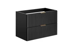 Furnidea Meuble de salle de bain suspendu sous lavabo ADEL NOIR 80 cm* Meuble Sous Lavabo