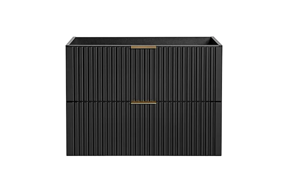 Furnidea Meuble de salle de bain suspendu sous lavabo ADEL NOIR 80 cm* Meuble Sous Lavabo