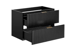 Furnidea Meuble de salle de bain suspendu sous lavabo ADEL NOIR 80 cm* Meuble Sous Lavabo