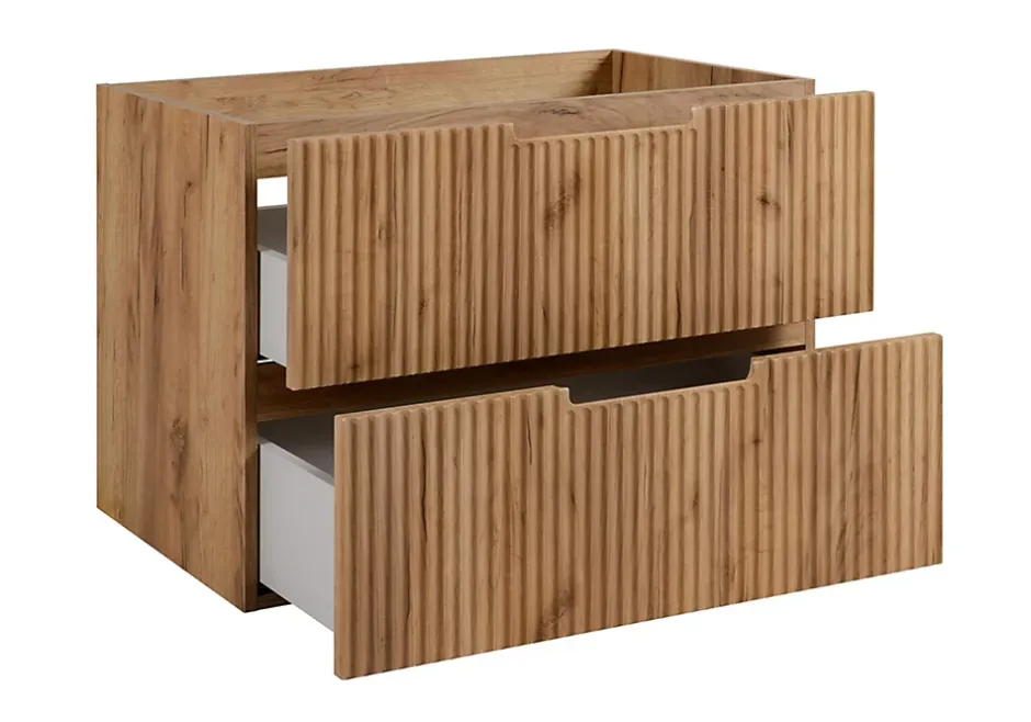 Furnidea Meuble de salle de bain suspendu sous vasque VENA chêne 80 cm* Meuble Sous Lavabo