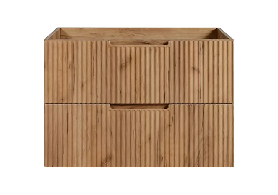 Furnidea Meuble de salle de bain suspendu sous vasque VENA chêne 80 cm* Meuble Sous Lavabo