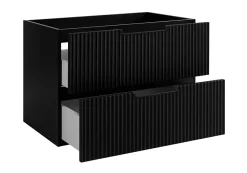 Furnidea Meuble de salle de bain suspendu sous vasque VENA noir 80 cm