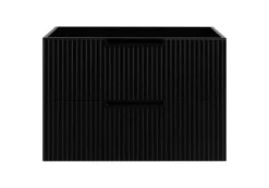 Furnidea Meuble de salle de bain suspendu sous vasque VENA noir 80 cm