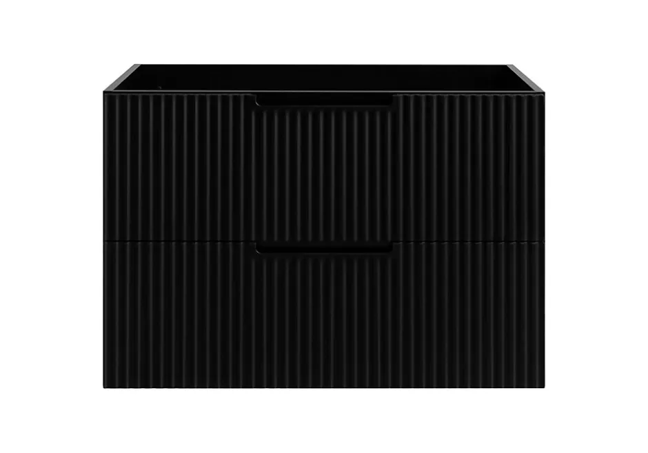 Furnidea Meuble de salle de bain suspendu sous vasque VENA noir 80 cm