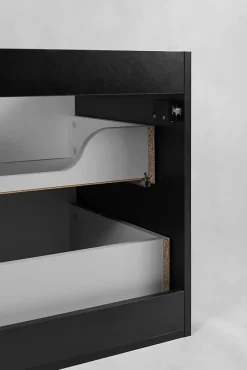 Furnidea Meuble de salle de bain suspendu sous vasque VENA noir 80 cm
