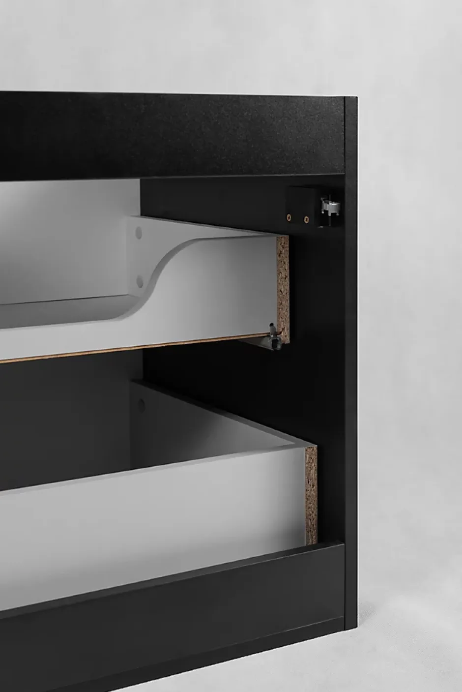 Furnidea Meuble de salle de bain suspendu sous vasque VENA noir 80 cm