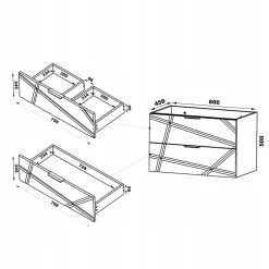 Furnidea Meuble de salle de bain sous vasque suspendu RADOM 80 cm blanc mat