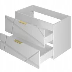 Furnidea Meuble de salle de bain sous vasque suspendu RADOM 80 cm blanc mat