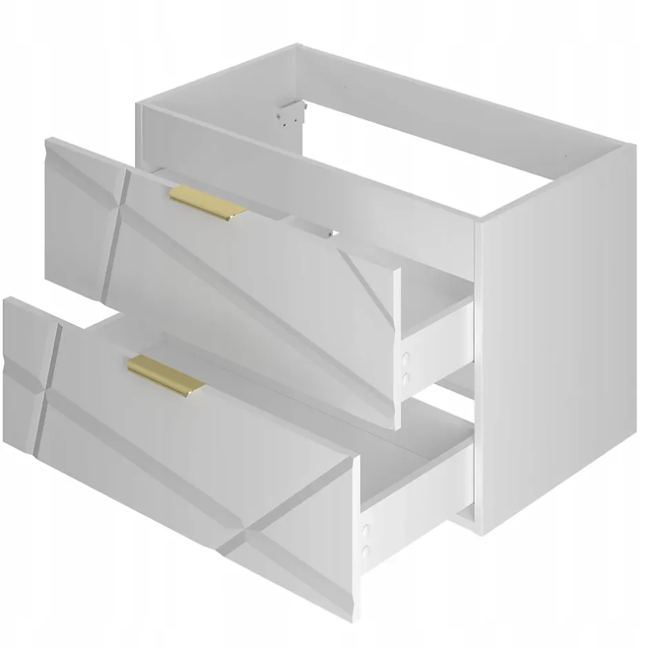 Furnidea Meuble de salle de bain sous vasque suspendu RADOM 80 cm blanc mat