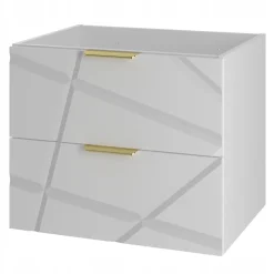Furnidea Meuble de salle de bain sous vasque suspendu RADOM 60 cm blanc mat* Meuble Sous Lavabo