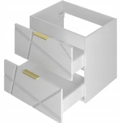 Furnidea Meuble de salle de bain sous vasque suspendu RADOM 60 cm blanc mat* Meuble Sous Lavabo