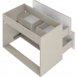 Furnidea Meuble de salle de bain sous vasque suspendu DELCA cachemire 80 cm