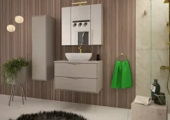Furnidea Meuble de salle de bain sous vasque suspendu DELCA cachemire 80 cm