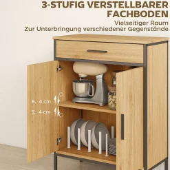 ProximaX Meuble de salle de bain, étagères à deux niveaux, grand tiroir, style industriel, aspect chêne* Meuble Wc
