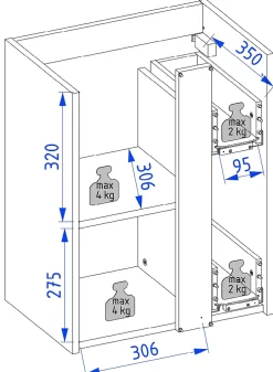 Autres Meuble de salle de bain UNIQ 49 x 34,5 x 63 cm en plusieurs couleurs - Vert* Meuble De Salle De Bains Faible Profondeur