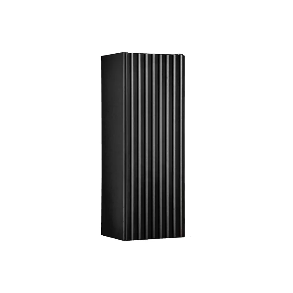 Meublorama Meuble de salle de bain VANO 1 porte Noir mat L20 x P18 x H57 cm Meuble suspendu
