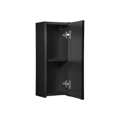 Meublorama Meuble de salle de bain VANO 1 porte Noir mat L20 x P18 x H57 cm Meuble suspendu