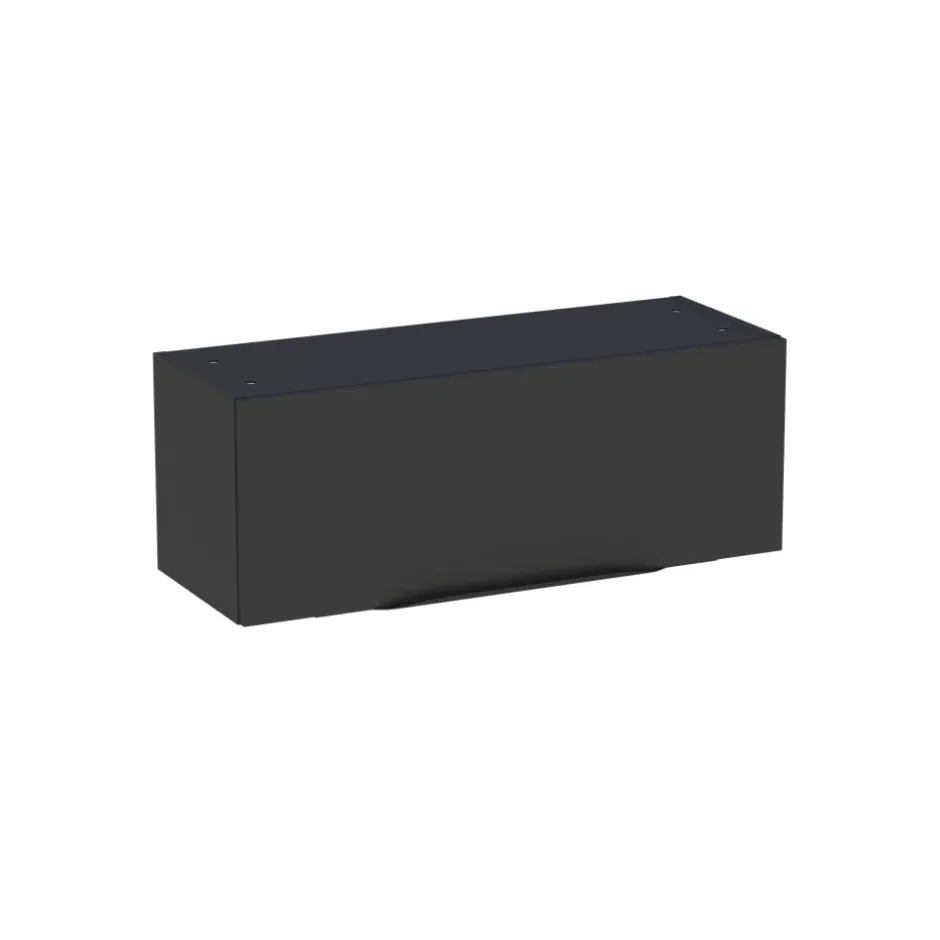Meuble de salle de bains haut noir mat l.80 x H.30 x P.30 cm, Pamili