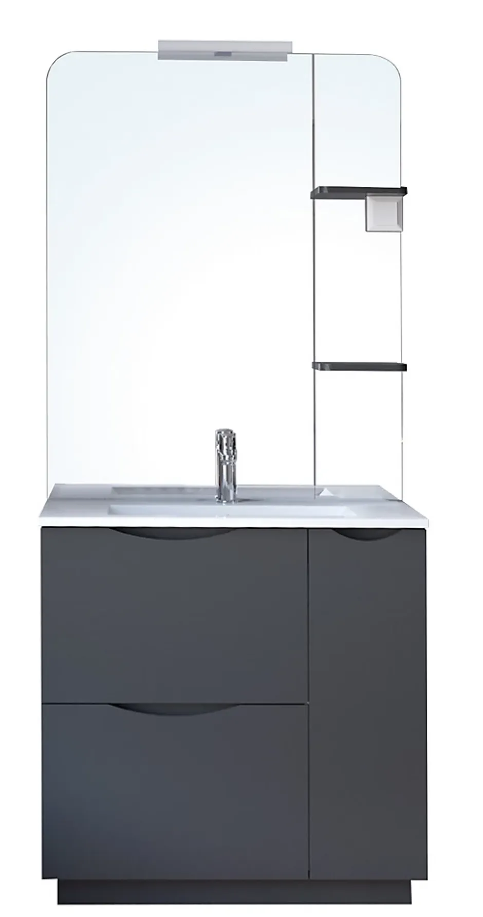 Ondee Meuble de salle de bains à poser H.185 x l.80 cm, anthracite, Palermo* Ensemble Meuble De Salle De Bains|Meuble Vasque