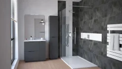 Ondee Meuble de salle de bains à poser H.185 x l.80 cm, anthracite, Palermo* Ensemble Meuble De Salle De Bains|Meuble Vasque