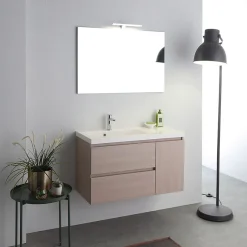 Kiamami Valentina Meuble De Salle De Bains 90 Cm Avec Lavabo En Résine De Marbre, Profondeur 39 Cm Malaga* Ensemble Meuble De Salle De Bains