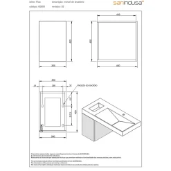 Sanindusa Meuble de salle de bains couleur chêne pour lavabo Flux (vasque et mitigeur non inclus)* Meuble Sous-Vasque