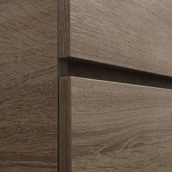 Kiamami Valentina Meuble De Salle De Bains Suspendu De 90 Cm En Chêne Naturel Avec Lavabo De La Série Sole