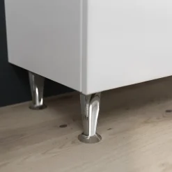 Kiamami Valentina Meuble De Salle De Bains Classique Blanc De 106 Cm Avec Lavabo, Miroir Et Meuble Suspendu.