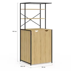 IDMarket Meuble dessus machine à laver fermé DETROIT design industriel* Armoire De Salle De Bains