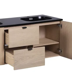 Mob-In Meuble double vasque 140cm chêne STUDIO suspendu