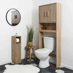 The Home Deco Factory Meuble dérouleur de papier toilette Saulk* Armoire De Toilette