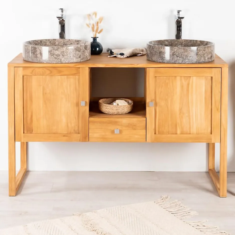 Wanda Collection Meuble en teck salle de bain Théa 130 cm