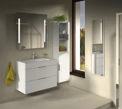 Naturel Meuble et vasque salle de bain strié Savona 98x43x44,8 cm gris mat (SAVONA100GM)